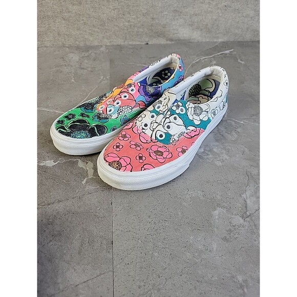 VANS Authentic Off The Wall Era‎ Create Ur Color Shoes Painted Floral Womens 5.5 - Picture 1 of 13